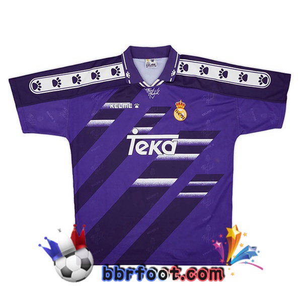 Maillot Foot Real Madrid Retro Exterieur Pourpre 1994-1996 Maillot Foot Real Madrid Retro Exterieur Pourpre 1994-1996