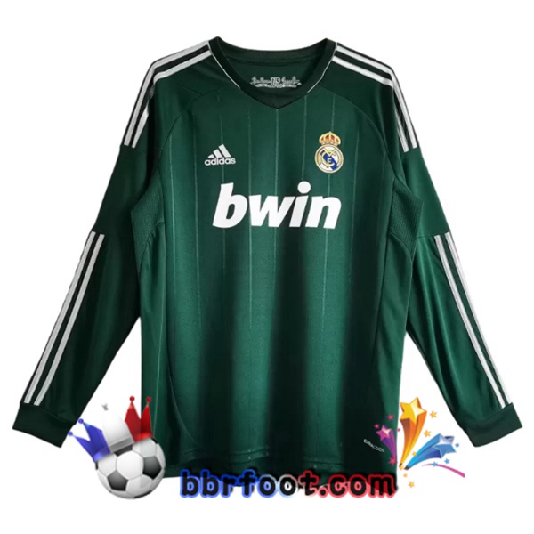 Maillot Foot Real Madrid Retro Third Manche Longue Vert 2012-2013 Maillot Foot Real Madrid Retro Third Manche Longue Vert 2012-2013