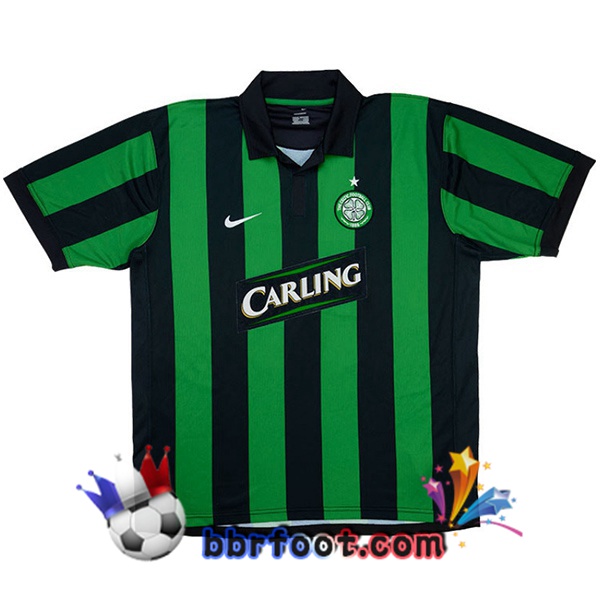 Maillot Foot Celtic FC Retro Exterieur Vert Noir 2006-2007 Maillot Foot Celtic FC Retro Exterieur Vert Noir 2006-2007
