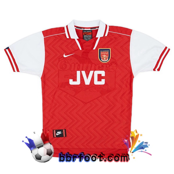 Maillot Foot Arsenal Retro Domicile Rouge Blanc 1996-1997 Maillot Foot Arsenal Retro Domicile Rouge Blanc 1996-1997