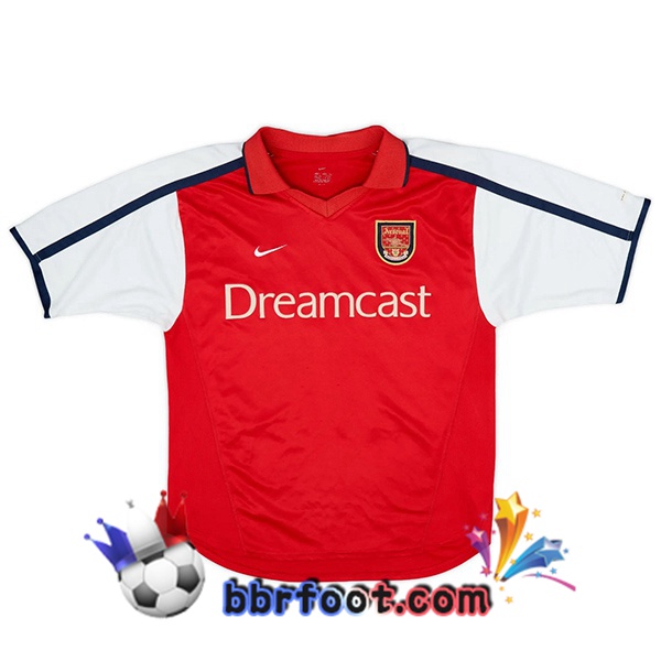 Maillot Foot Arsenal Retro Domicile Rouge Blanc 2001-2002 Maillot Foot Arsenal Retro Domicile Rouge Blanc 2001-2002