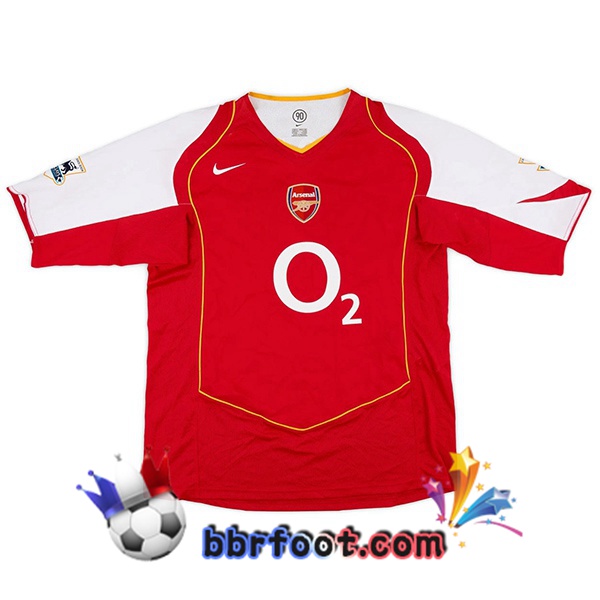 Maillot Foot Arsenal Retro Domicile Rouge Blanc 2004-2005 Maillot Foot Arsenal Retro Domicile Rouge Blanc 2004-2005