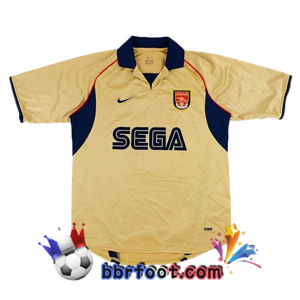 Maillot Foot Arsenal Retro Exterieur Jaune 2001-2002