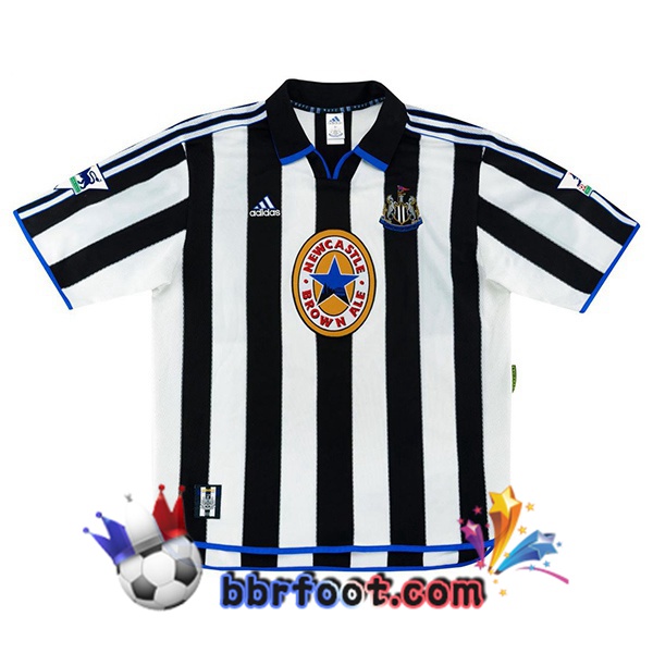 Maillot Foot Newcastle United Retro Domicile Noir Blanc 1999-2000 Maillot Foot Newcastle United Retro Domicile Noir Blanc 1999-2000