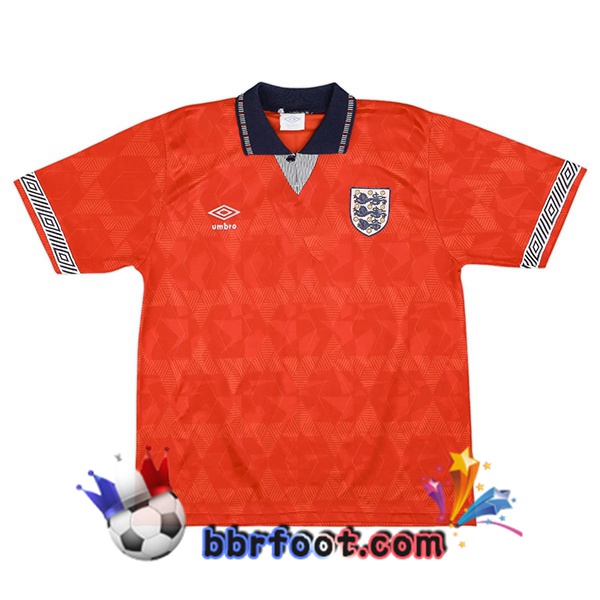 Maillot Foot Angleterre Retro Exterieur Orange 1990 Maillot Foot Angleterre Retro Exterieur Orange 1990