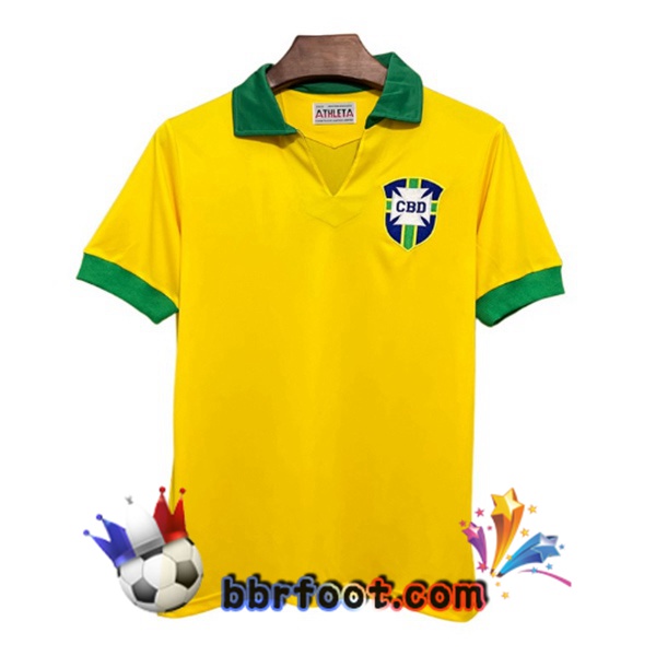Maillot Foot Bresil Retro Domicile Jaune 1958 Maillot Foot Bresil Retro Domicile Jaune 1958