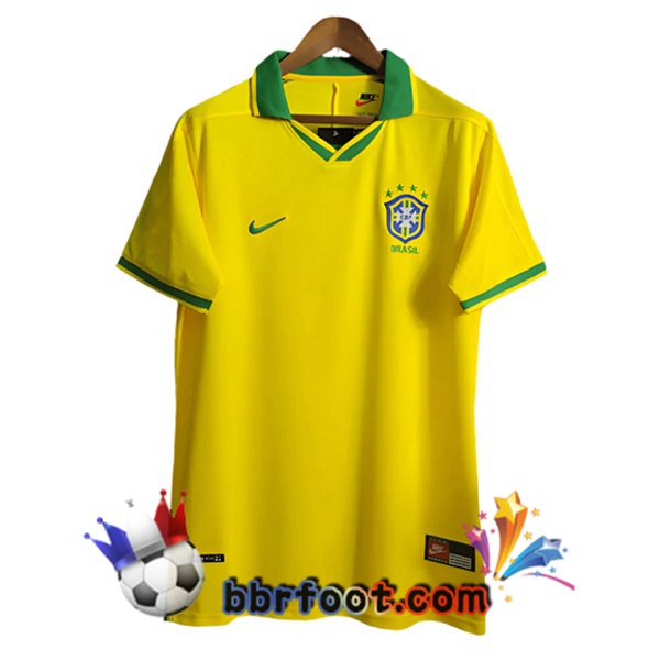 Maillot Foot Bresil Retro Domicile Jaune 1997 Maillot Foot Bresil Retro Domicile Jaune 1997