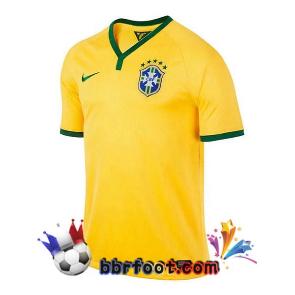 Maillot Foot Bresil Retro Domicile Jaune 2014 Maillot Foot Bresil Retro Domicile Jaune 2014