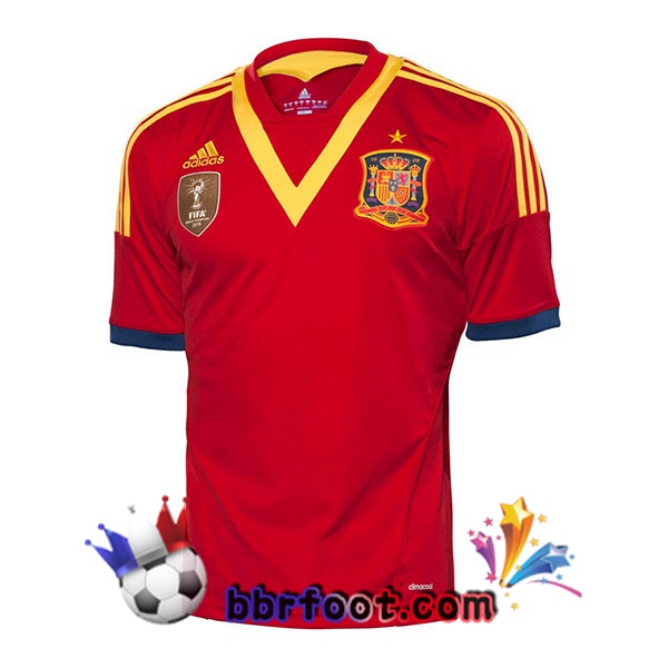 Maillot Foot Espagne Retro Domicile Rouge 2013 Maillot Foot Espagne Retro Domicile Rouge 2013