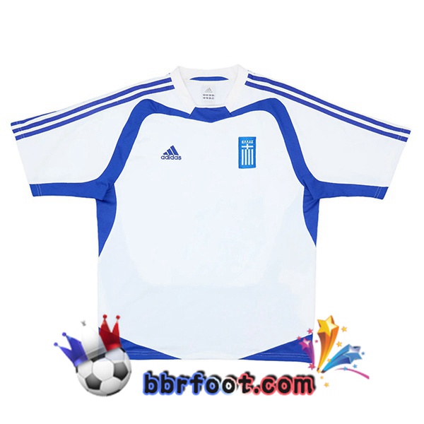 Maillot Foot Grèce Retro Exterieur Blanc 2004