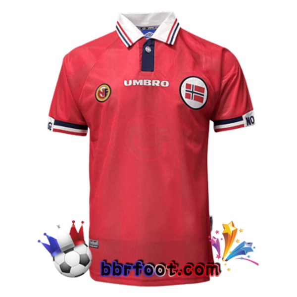 Maillot Foot Norvège Retro Domicile Rouge 1998-1999