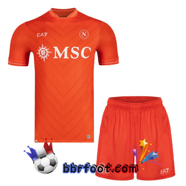Maillot Foot SSC Naples Enfant Gardien de but Orange 2025/2026