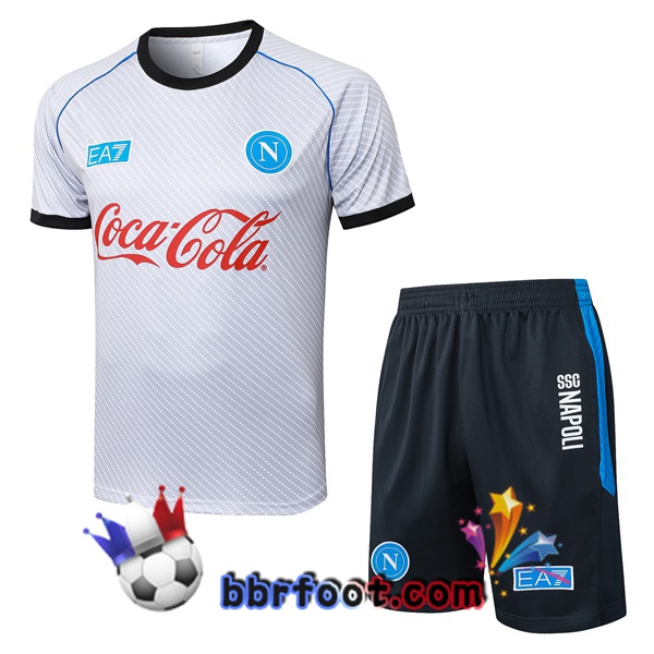 Ensemble Training T-Shirts SSC Naples + Shorts Blanc 2025/2026 Ensemble Training T-Shirts SSC Naples + Shorts Blanc 2025/2026