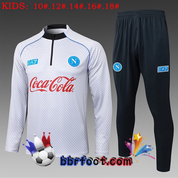 Survetement Foot SSC Naples Enfant Blanc 2025/2026 Survetement Foot SSC Naples Enfant Blanc 2025/2026