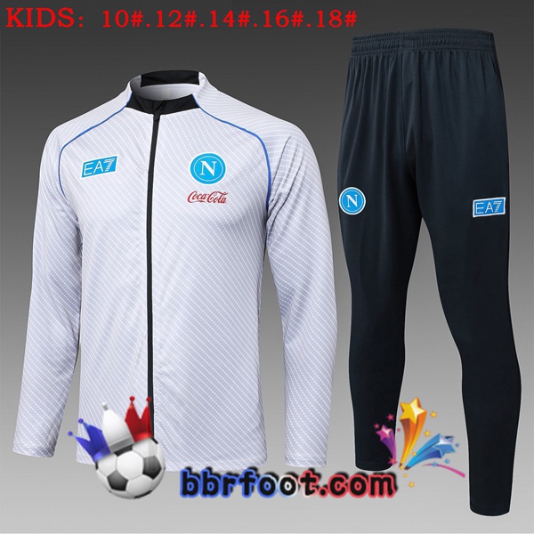 Survetement Foot - Veste SSC Naples Enfant Blanc 2025/2026 Survetement Foot - Veste SSC Naples Enfant Blanc 2025/2026