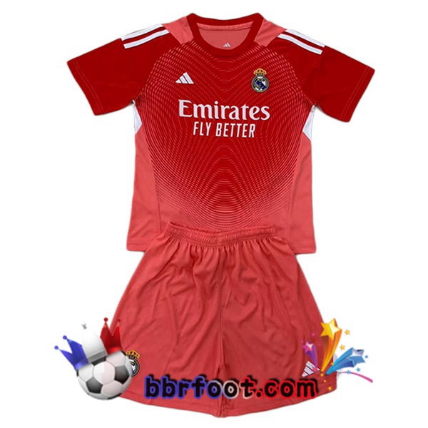 Maillot Foot Real Madrid Enfant Gardien de but Rouge 2025/2026 Maillot Foot Real Madrid Enfant Gardien de but Rouge 2025/2026
