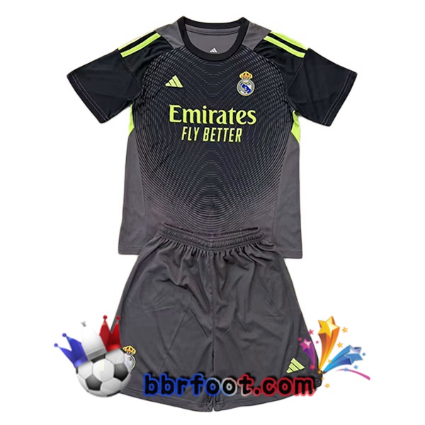 Maillot Foot Real Madrid Enfant Gardien de but Gris 2025/2026