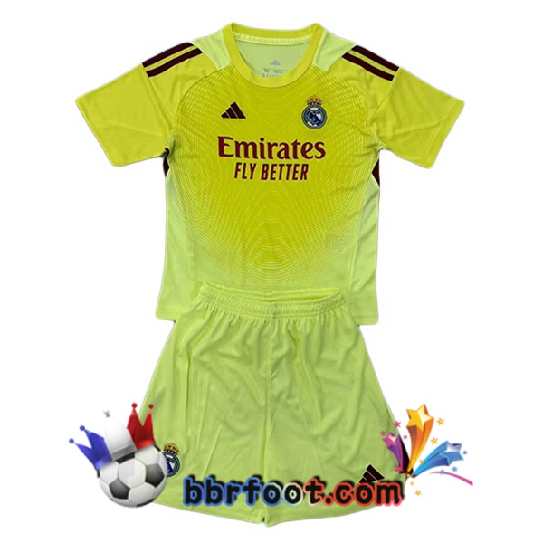 Maillot Foot Real Madrid Enfant Gardien de but Jaune 2025/2026