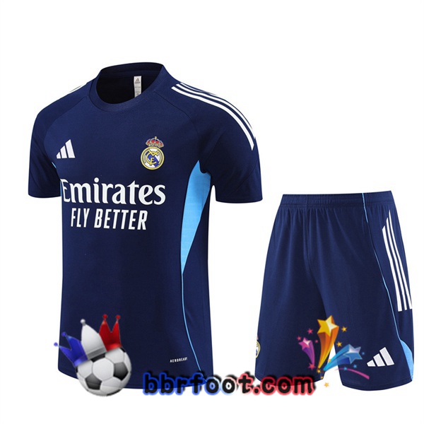 Ensemble Training T-Shirts Real Madrid + Shorts Bleu Royal 2025/2026 Ensemble Training T-Shirts Real Madrid + Shorts Bleu Royal 2025/2026