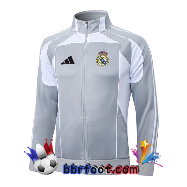 Veste Foot Real Madrid Blanc 2025/2026 Veste Foot Real Madrid Blanc 2025/2026
