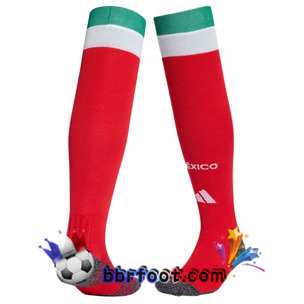 Chaussettes Foot Mexique Domicile Rouge 2026/2027 Chaussettes Foot Mexique Domicile Rouge 2026/2027