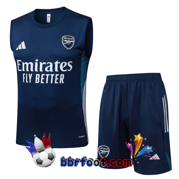 Gilet Foot Arsenal + Shorts Bleu Royal 2025/2026 Gilet Foot Arsenal + Shorts Bleu Royal 2025/2026