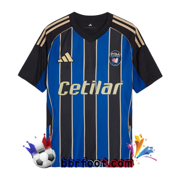 Maillot Foot Pisa FC Domicile Bleu Noir 2025/2026 Maillot Foot Pisa FC Domicile Bleu Noir 2025/2026