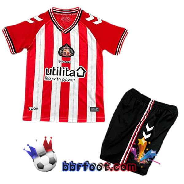 Maillot Foot Sunderland AFC Enfant Domicile Rouge Blanc 2025/2026