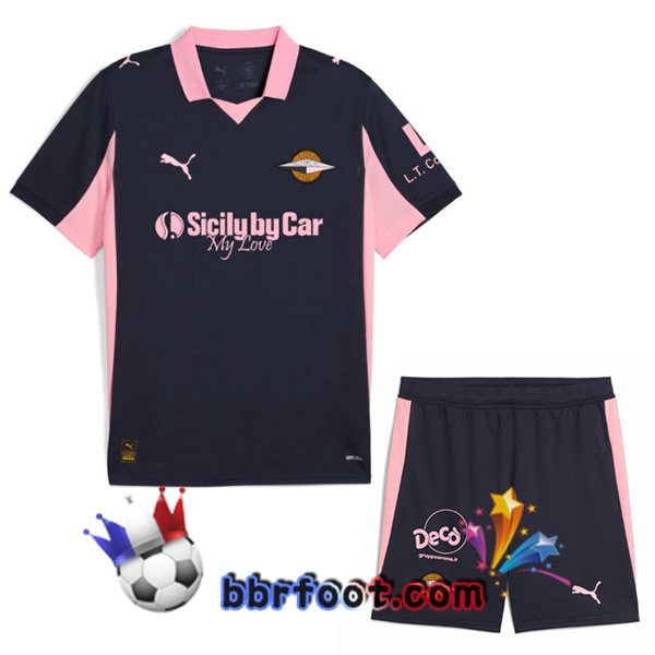 Maillot Foot Palerme FC Enfant Exterieur Noir 2025/2026 Maillot Foot Palerme FC Enfant Exterieur Noir 2025/2026