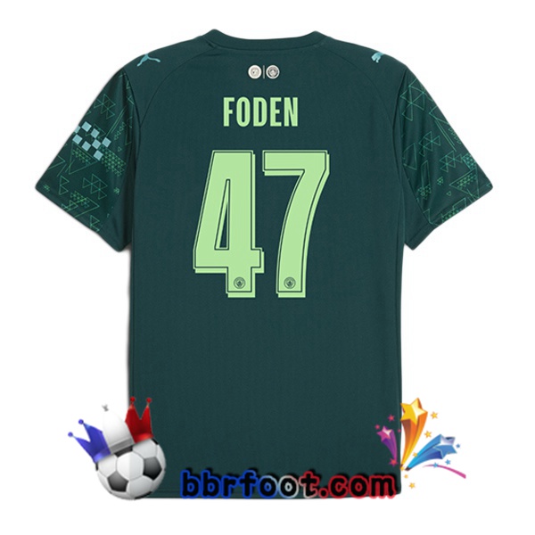 Maillot Foot Manchester City (Phil Foden 47) Quatrieme Vert 2025/2026