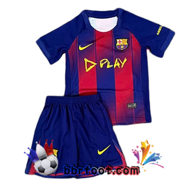 Maillot Foot FC Barcelone Enfant Domicile PLAY Bleu Rouge 2025/2026 Maillot Foot FC Barcelone Enfant Domicile PLAY Bleu Rouge 2025/2026