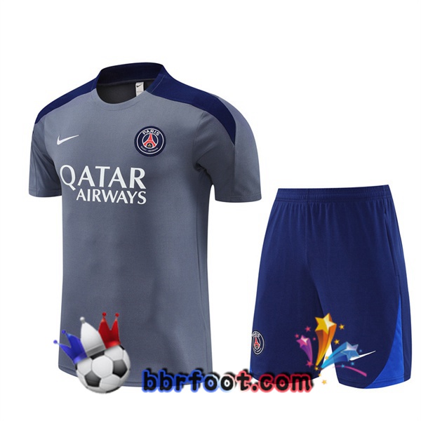 Ensemble Training T-Shirts Paris PSG + Shorts Gris 2025/2026 Ensemble Training T-Shirts Paris PSG + Shorts Gris 2025/2026