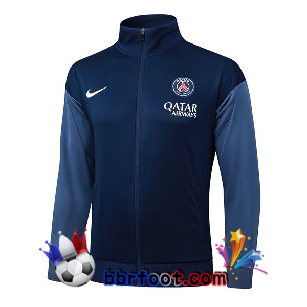 Veste Foot Paris PSG Bleu Royal 2025/2026 Veste Foot Paris PSG Bleu Royal 2025/2026