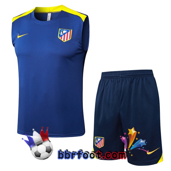 Gilet Foot Atletico Madrid + Shorts Bleu Royal 2025/2026