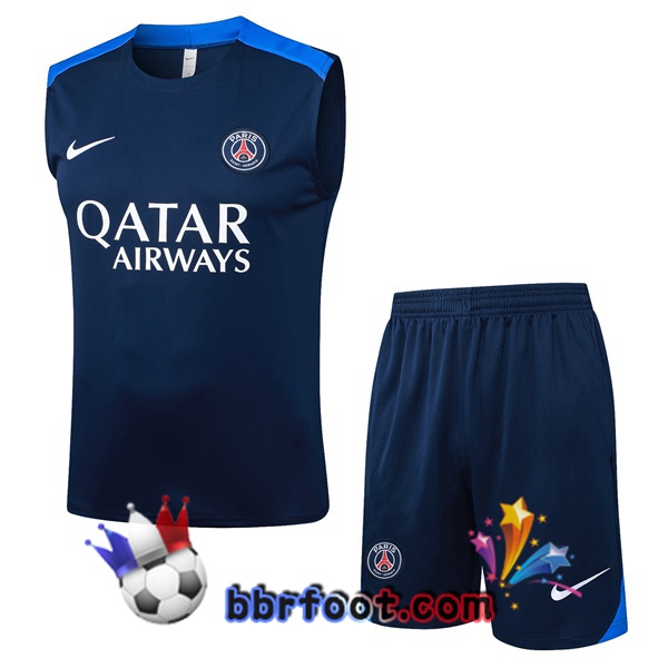 Gilet Foot Paris PSG + Shorts Bleu Royal 2025/2026 Gilet Foot Paris PSG + Shorts Bleu Royal 2025/2026