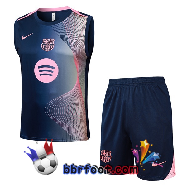 Gilet Foot FC Barcelone + Shorts Rose Bleu Royal 2025/2026 Gilet Foot FC Barcelone + Shorts Rose Bleu Royal 2025/2026