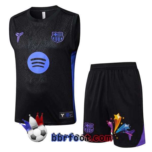 Gilet Foot FC Barcelone + Shorts Noir 2025/2026 Gilet Foot FC Barcelone + Shorts Noir 2025/2026