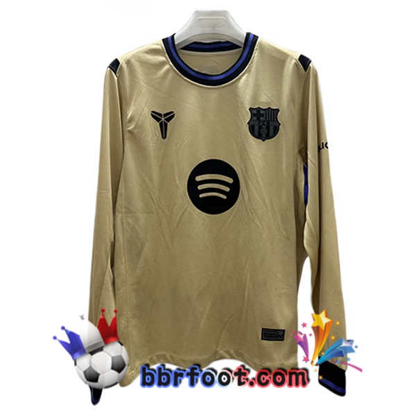 Maillot Foot FC Barcelone Exterieur Manche Longue Jaune 2025/2026 Maillot Foot FC Barcelone Exterieur Manche Longue Jaune 2025/2026