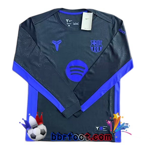 Maillot Foot FC Barcelone Kobe Bryant Édition Spéciale Manche longue Noir 2025/2026 Maillot Foot FC Barcelone Kobe Bryant Édition Spéciale Manche longue Noir 2025/2026