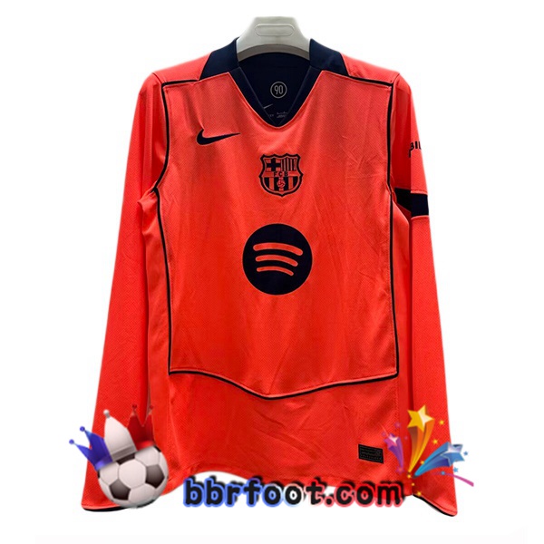 Maillot Foot FC Barcelone Third Manche Longue Orange 2025/2026