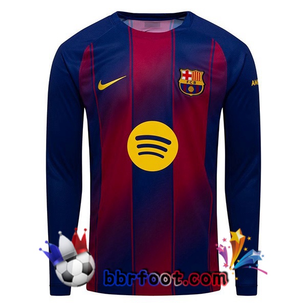 Maillot Foot FC Barcelone Domicile Manche Longue Bleu Rouge 2025/2026 Maillot Foot FC Barcelone Domicile Manche Longue Bleu Rouge 2025/2026