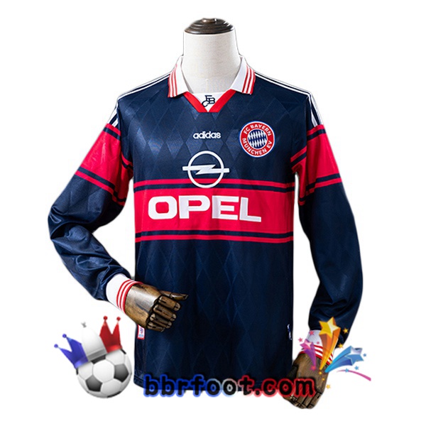 Maillot Foot Bayern Munich Retro Domicile Manche Longue Bleu Royal 1997-1998 Maillot Foot Bayern Munich Retro Domicile Manche Longue Bleu Royal 1997-1998
