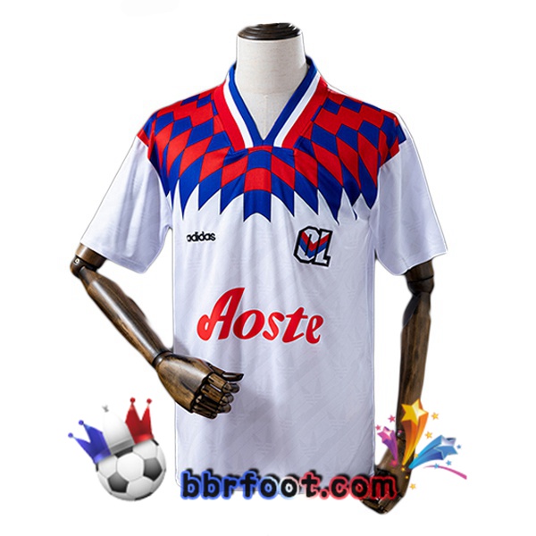 Maillot Foot Lyon OL Retro Domicile Édition Spéciale Blanc 1995-1996 Maillot Foot Lyon OL Retro Domicile Édition Spéciale Blanc 1995-1996