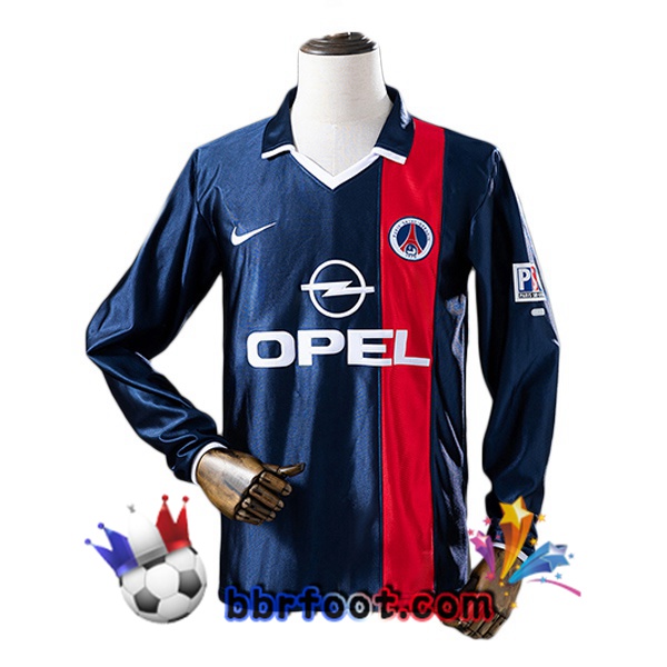 Maillot Foot Paris PSG Retro Domicile Manche Longue Bleu Royal 2001-2002 Maillot Foot Paris PSG Retro Domicile Manche Longue Bleu Royal 2001-2002
