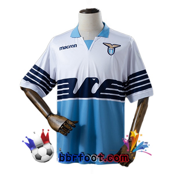 Maillot Foot SS Lazio Retro Domicile Bleu Blanc 2018-2019