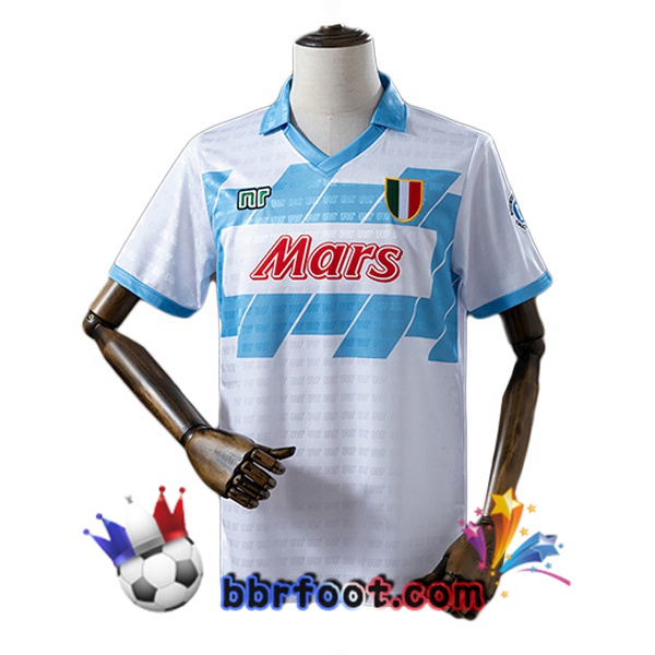 Maillot Foot SSC Naples Retro Exterieur Blanc 1990-1991
