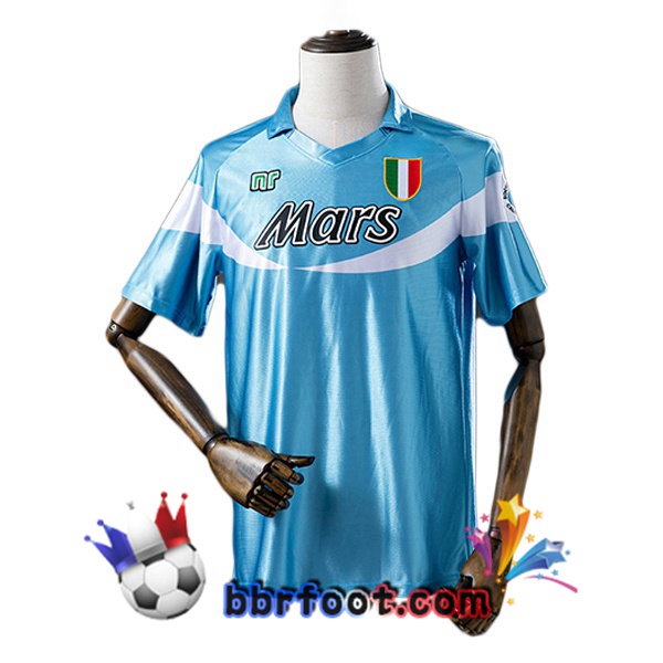 Maillot Foot SSC Naples Retro Domicile Édition Spécial Bleu 1990-1991