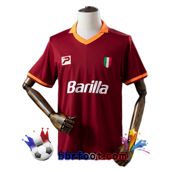 Maillot Foot AS Roma Retro Domicile Rouge 1983-1984 Maillot Foot AS Roma Retro Domicile Rouge 1983-1984