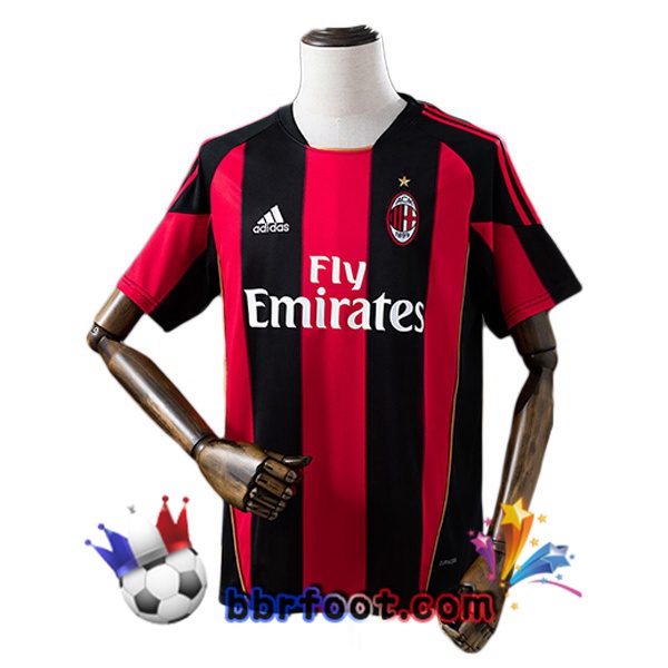 Maillot Foot AC Milan Retro Domicile Rouge Noir 2010-2011 Maillot Foot AC Milan Retro Domicile Rouge Noir 2010-2011