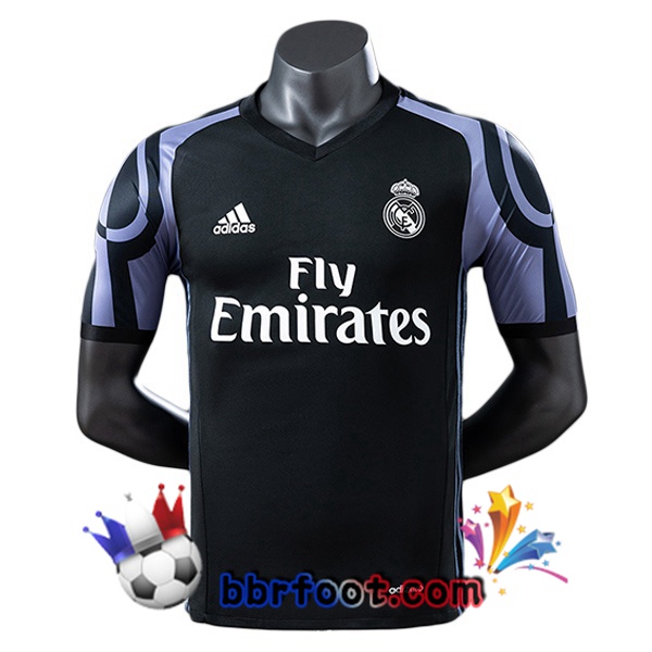 Maillot Foot Real Madrid Retro Third Noir 2016-2017 Maillot Foot Real Madrid Retro Third Noir 2016-2017
